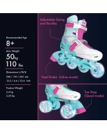 Αυξομειούμενα Inline/Roller Skates Yvolution Neon Combo 2 σε 1, Ροζ