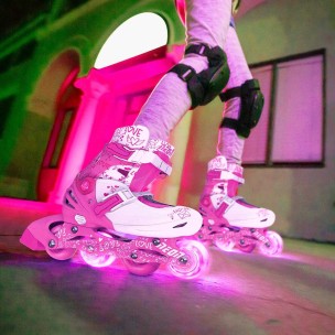 Αυξομειούμενα Inline/Roller Skates Yvolution Neon Combo 2 σε 1, Ροζ (Size 34-38)