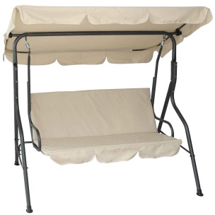 Κούνια Εκρού με Ανθρακί Σκελετό (Ενισχυμένη Τριθέσια Μεταλλική Με Μονοκόματο Σωλήνα Οροφής) 36-10225-4/10Α