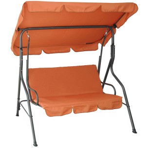 Κούνια Πορτοκαλί με Ανθρακί Σκελετό (Ενισχυμένη Τριθέσια Μεταλλική Με Μονοκόματο Σωλήνα Οροφής) 36-10225-4/10Α