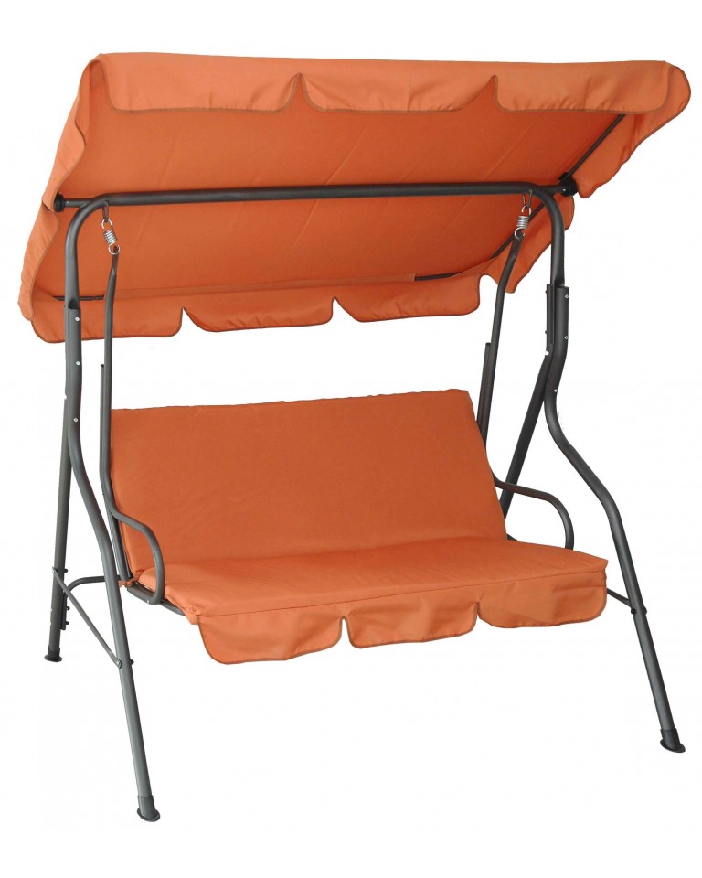 Κούνια Πορτοκαλί με Ανθρακί Σκελετό (Ενισχυμένη Τριθέσια Μεταλλική Με Μονοκόματο Σωλήνα Οροφής) 36-10225-4/10Α