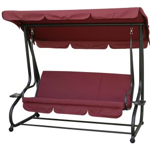 Κούνια-Κρεβάτι Μπορντώ με Ανθρακί Σκελετό (Ενισχυμένη Τριθέσια Μεταλλική Με Μονοκόματο Σωλήνα Οροφής) 36-10225-4/10Α