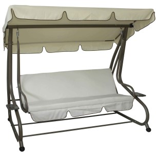 Κούνια-Κρεβάτι Εκρού με Ανθρακί Σκελετό (Ενισχυμένη Τριθέσια Μεταλλική Με Μονοκόματο Σωλήνα Οροφής) 36-10225-4/10Α