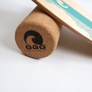 Σανίδα Ισορροπίας PRO με κύλινδρο από φελλό / ξύλινο με γαλάζιο σχέδιο Sck