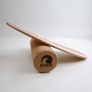 Σανίδα Ισορροπίας PRO με κύλινδρο από φελλό / ξύλινο με κόκκινο σχέδιο Sck