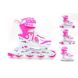 Αυξομειούμενα Inline/Roller Skates/Παγοπέδιλα, 3 σε 1, Αθλοπαιδιά για Κορίτσια 002.10320/K (Size 38-41)