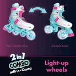 Αυξομειούμενα Inline/Roller Skates Yvolution Neon Combo 2 σε 1, Ροζ