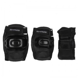 Αθλοπαιδιά Παιδικό Σετ Προστατευτικών για Rollers Μαύρο (003.10047/BLK) (Small)