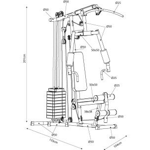 Πολυόργανο Γυμναστικής Home Gym Amila HG187F 91203