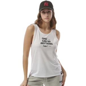 Γυναικεία Αμάνικη Μπλούζα Body Action Women's Mesh Tank Top 041319-02 White