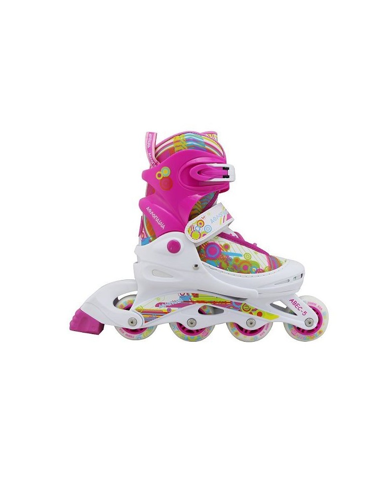 Αυξομειούμενα Inline Skates Αθλοπαιδιά, Φούξια 002.1084/F (Size 38-41)