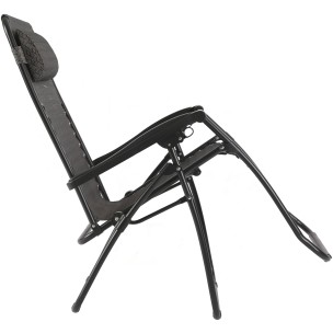 Ξαπλώστρα-Πολυθρόνα Παραλίας Escape Πολλαπλών Θέσεων με Ατσάλινο Σκελετό σε Μαύρο Χρώμα 15572