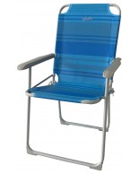 myResort Καρέκλα Μεταλλική Βεράντας-Κήπου Ενισχυμένη Ριγέ Μπλέ Με Μπράτσα Text 152-2358