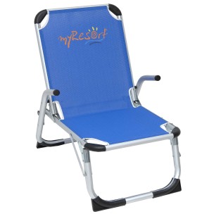 myResort Καρέκλα Παραλίας Αλουμινίου Μπλέ με Μπράτσα Ενισχυμένη King Size (Ψηλή Πλάτη και Πόδια) Text 2x1 141-5985-3