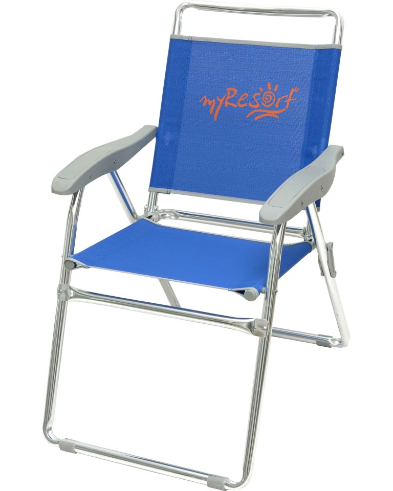 myResort Καρέκλα Βεράντας-Κήπου Αλουμινίου Μπλέ Με Μπράτσα Text 2x1 141-6814-1