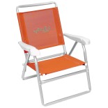 myResort  Καρέκλα Παραλίας Αλουμινίου Πορτοκαλί με Μπράτσα Ενισχυμένη King Size (Ψηλή Πλάτη) Text 2x1 141-9075-2