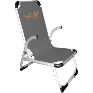 myResort  Καρέκλα Παραλίας Ραβδωτό Αλουμίνιο Γκρί με Μπράτσα Ενισχυμένη King Size (Ψηλή Πλάτη) Text 2x1 141-0354-10