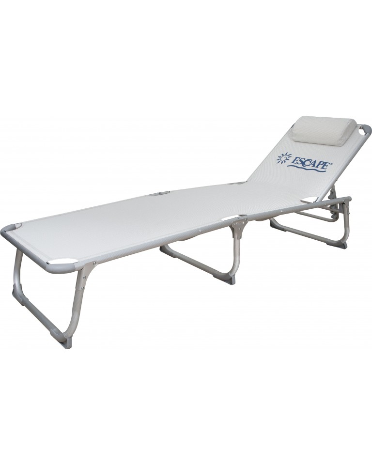 Ξαπλώστρα Τρίσπαστη Παραλίας Άσπρη/Γκρι Escape 15562