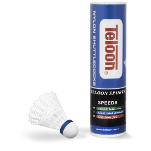 Μπαλάκια Badminton Προπόνησης Νάιλον, μεσαίας ταχύτητας (6 τμχ.) Teloon 42072