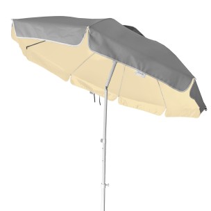 Ομπρέλα Βεράντας/Κήπου/Θαλάσσης Εκρού με Ασημί Εξωτερική Επίστρωση Ενισχυμένη 2m