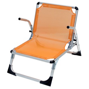 Καρέκλα Παραλίας Ραβδωτό Αλουμίνιο με Μπράτσα Πορτοκαλί Text 2x1