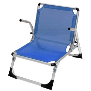 Καρέκλα Παραλίας Ραβδωτό Αλουμίνιο με Μπράτσα Μπλέ Text 2x1