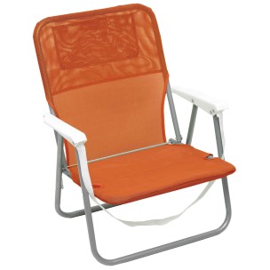 Καρέκλα Παραλίας Μεταλλική Πορτοκαλί με Μπράτσα Text