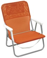 Καρέκλα Παραλίας Μεταλλική Πορτοκαλί με Μπράτσα Text