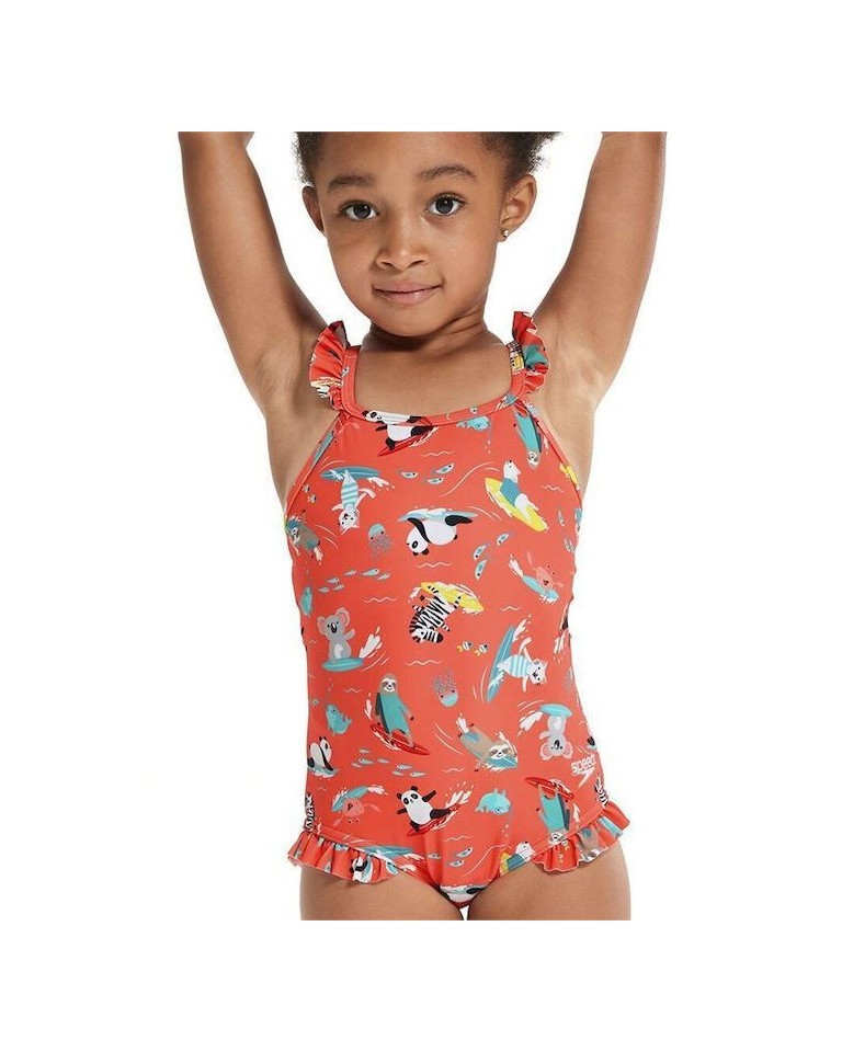 Παιδικό Μαγιό Speedo Girls Digital Frill Thinstrap Swimsuit 12881-15155B