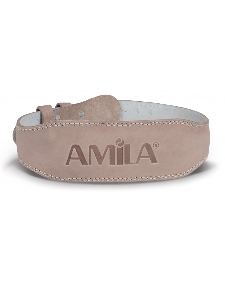 Ζώνη Άρσης Βαρών Amila Δερμάτινη Μπεζ A Quality (Medium) 44301