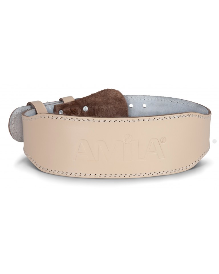 Ζώνη Άρσης Βαρών Amila Δερμάτινη Μπεζ A Quality (XL) 8331004