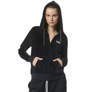 Γυναικεία Ζακέτα με Κουκούλα Body Action Women's Velour Hoodie Jacket 071319-01 (Black)
