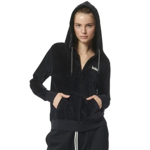 Γυναικεία Ζακέτα με Κουκούλα Body Action Women's Velour Hoodie Jacket 071319-01 (Black)