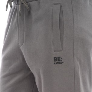 Ανδρικό Παντελόνι Φόρμας Be Nation Logo Elastic Hem Pant Charcoal 3F 02302301A-3F