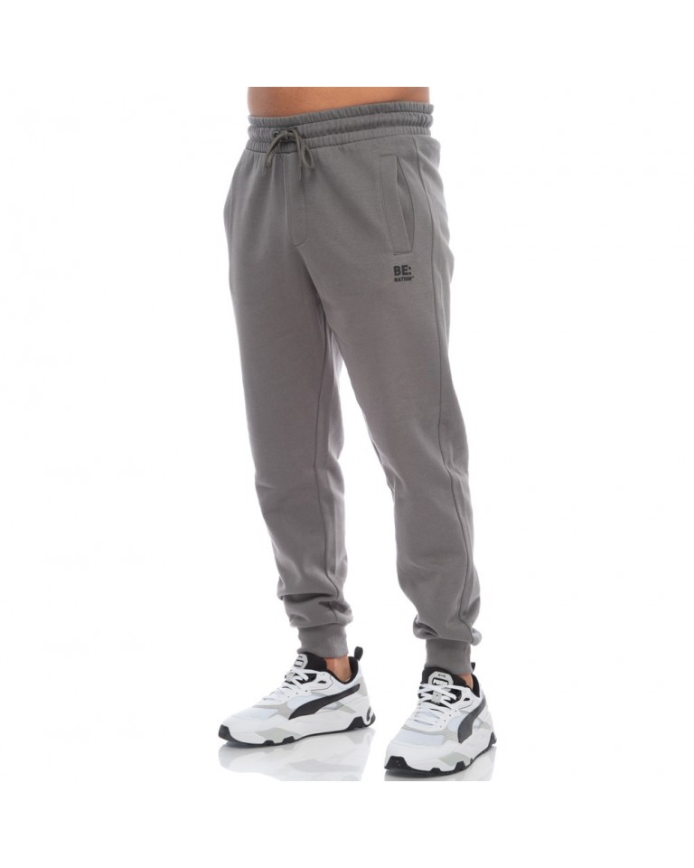 Ανδρικό Παντελόνι Φόρμας Be Nation Logo Elastic Hem Pant Charcoal 3F 02302301A-3F