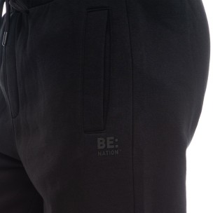 Ανδρικό Παντελόνι Φόρμας Be Nation Logo Elastic Hem Pant Black  02302301-01