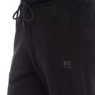 Ανδρικό Παντελόνι Φόρμας Be:Nation Logo Open Hem Pant Black  02302312-01