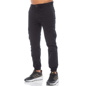 Ανδρικό Παντελόνι Φόρμας Be Nation Cargo Pants Elastic Hem Black  02302308-01