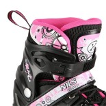 Αυξομειούμενα Roller NH 10905 ΣΕΤ 4 ΣΕ 1 INLINE SKATES NILS EXTREME Μαυρο/Ροζ LED-Small (31-34)