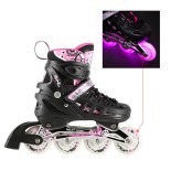 Αυξομειούμενα Roller NH 10905 ΣΕΤ 4 ΣΕ 1 INLINE SKATES NILS EXTREME Μαυρο/Ροζ LED-Small (31-34)
