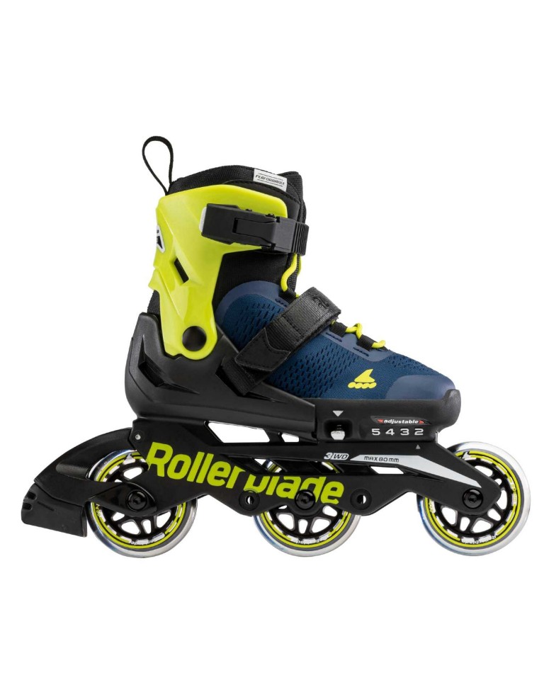 Αυξομειούμενα πατίνια Rollerblade Microblade 3WD 2021 Blue Royal/Lime 43.071044 (Size 33-36.5)