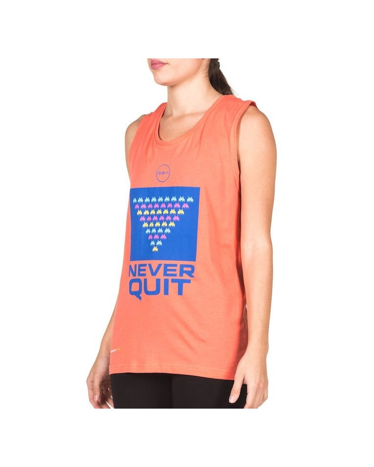 Γυναικεία Αμάνικη Μπλούζα GSA 100% Organic Cotton 19-2635 Coral