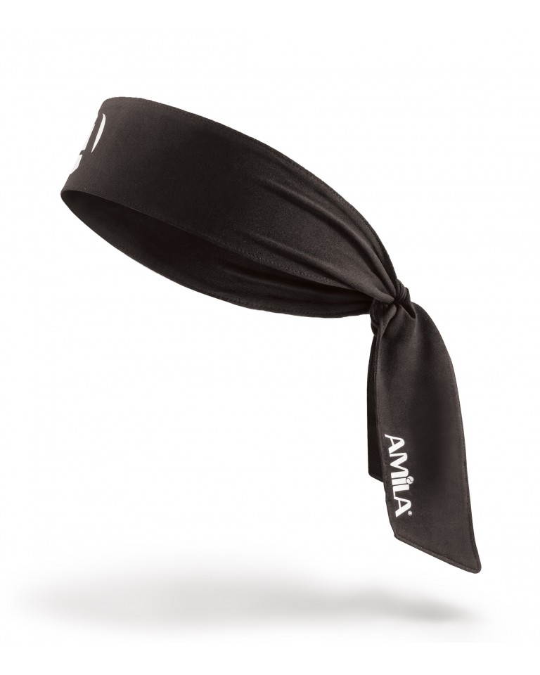 Περιμετώπιο Bandana Amila Tie Band Μαυρο 45707