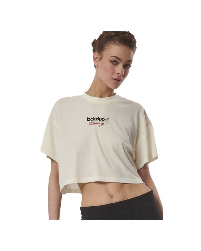 Γυναικείο T-Shirt Body Action Women's Cropped Lifestyle T-Shirt 051427-05A Snow White