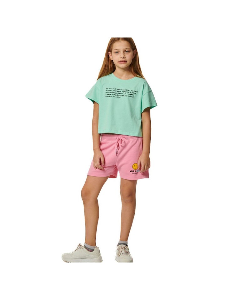 Παιδικό T-Shirt Body Action Girls Craphic Crop Tank 052404-07D Glass Green