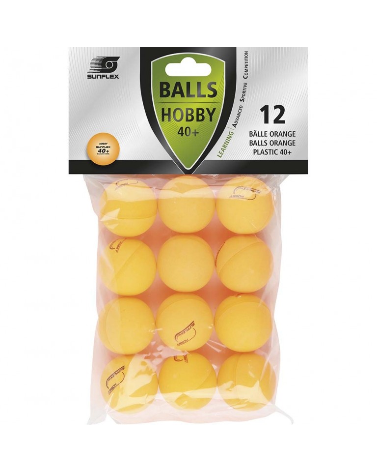 Μπαλάκια Ping Pong Sunflex Hobby PVC 12 Τεμάχια Πορτοκαλί 97261