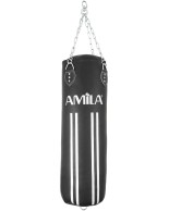 Σάκος Πυγμαχίας Φ35 x 150cm Amila Boxing Bag PU 43818 (Μαύρο/Λευκό)