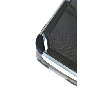 Καρέκλα Παραλίας Αλουμινίου Inca Textilene 2x1 ΨΗΛΗ Γκρι KING SIZE 58x63x62cm