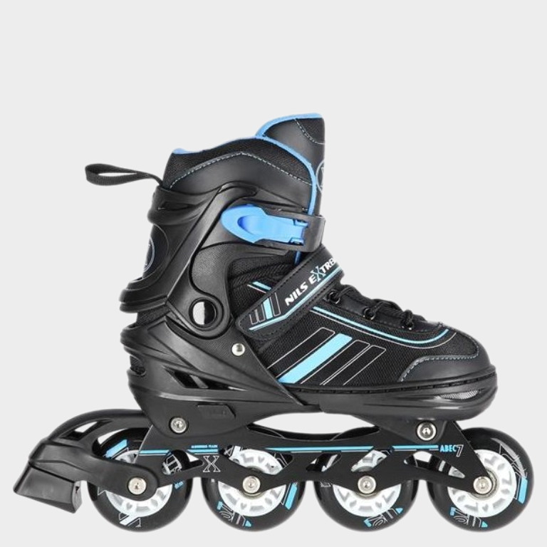 Αυξομειούμενα Roller Nils Extreme In-Line Skates/Hockey Ice Skates 2 σε 1 Μαύρο/Μπλέ NH18191 (Size 34-38)