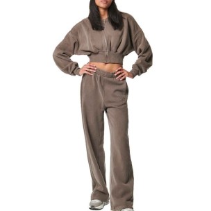 Γυναικείο Παντελόνι Φόρμας Body Action Women's Faded Effect High Waist Jazz Pants 021441-05E Vintage Mocha